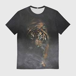 Футболка мужская Тигр в тумане, цвет: 3D-принт