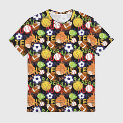 Футболка мужская Разные Спортивные Мячи, цвет: 3D-принт