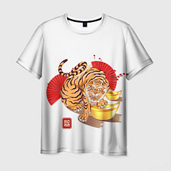 Футболка мужская Золотой тигр 2022 Tigr, цвет: 3D-принт
