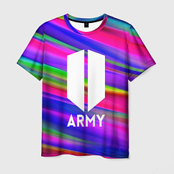 Футболка мужская BTS ARMY RAIBOW, цвет: 3D-принт