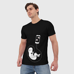 Футболка мужская Малыш на связи, цвет: 3D-принт — фото 2