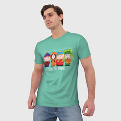 Футболка мужская South Park - Южный парк Кенни, Кайл, Эрик и Стэн, цвет: 3D-принт — фото 2