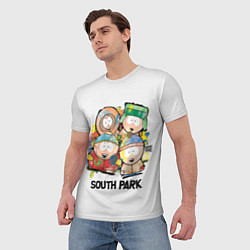 Футболка мужская South Park - Южный парк краски, цвет: 3D-принт — фото 2