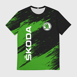 Футболка мужская Skoda, Шкода Диагональные полосы, цвет: 3D-принт