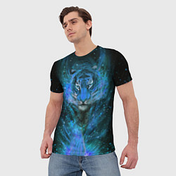 Футболка мужская Водяной голубой Тигр, цвет: 3D-принт — фото 2