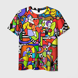 Футболка мужская Romero Britto - love collage, цвет: 3D-принт