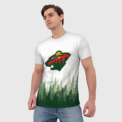 Футболка мужская Minnesota Wild, Миннесота Уайлд Лес, цвет: 3D-принт — фото 2