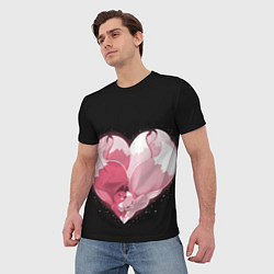 Футболка мужская Сердце Две Кицуне, цвет: 3D-принт — фото 2