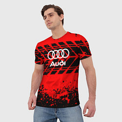 Футболка мужская Audi шины, цвет: 3D-принт — фото 2