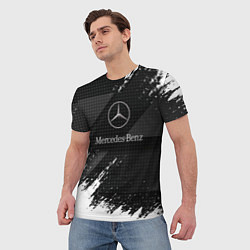 Футболка мужская Mercedes-Benz - Темный, цвет: 3D-принт — фото 2