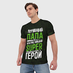 Футболка мужская Папа Super Герой, цвет: 3D-принт — фото 2