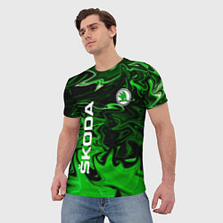 Футболка мужская Skoda green sport, цвет: 3D-принт — фото 2