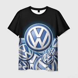 Футболка мужская Volkswagen Большое лого паттерн, цвет: 3D-принт