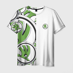 Футболка мужская Skoda Half Pattern Logo, цвет: 3D-принт