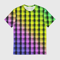 Футболка мужская Градиентный клетчатый узор, цвет: 3D-принт