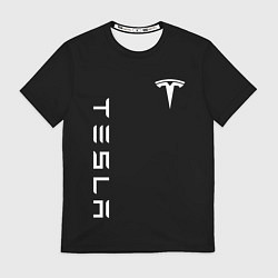 Футболка мужская Tesla Тесла логотип и надпись, цвет: 3D-принт