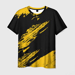 Футболка мужская BLACK AND YELLOW GRUNGE ГРАНЖ, цвет: 3D-принт