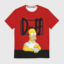 Футболка мужская Гомер и пиво Симпсоны Simpsons, цвет: 3D-принт