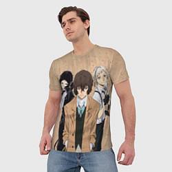 Футболка мужская Великий из бродячих псов, Дазай Осаму, Ацуши Накад, цвет: 3D-принт — фото 2
