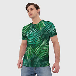 Футболка мужская Tropical plants pattern, цвет: 3D-принт — фото 2