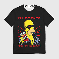 Футболка мужская Гомер Ill Be Back to the bar Симпсоны, цвет: 3D-принт