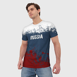 Футболка мужская Россия - краски, цвет: 3D-принт — фото 2