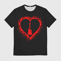 Футболка мужская Любовь к музыке Гитара, цвет: 3D-принт