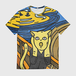 Футболка мужская Крик кота Мунка, цвет: 3D-принт