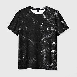Футболка мужская Змеиный Паттерн Snake Black, цвет: 3D-принт