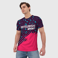 Футболка мужская MITSUBISHI Sport Краски, цвет: 3D-принт — фото 2