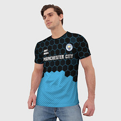 Футболка мужская MANCHESTER CITY Manchester City Соты, цвет: 3D-принт — фото 2