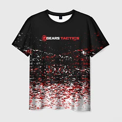 Футболка мужская Gears tactics белые красные брызги, цвет: 3D-принт