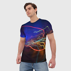 Футболка мужская Neon vanguard pattern Lightning Fashion 2023, цвет: 3D-принт — фото 2