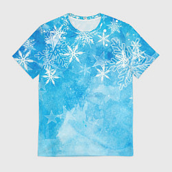 Футболка мужская Новогодние снежинки, цвет: 3D-принт