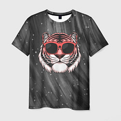 Футболка мужская Модный тигр в очках, цвет: 3D-принт
