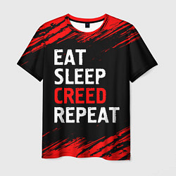 Футболка мужская Eat Sleep Creed Repeat - Краски, цвет: 3D-принт