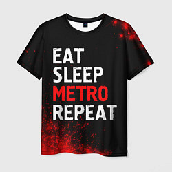 Футболка мужская Eat Sleep Metro Repeat Арт, цвет: 3D-принт
