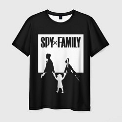 Футболка мужская Spy x Family: Семья шпиона черно-белая, цвет: 3D-принт