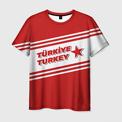 Футболка мужская Надпись Турция на турецком и английском языках, цвет: 3D-принт