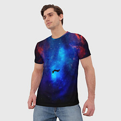 Футболка мужская Потерянный человек в космосе, цвет: 3D-принт — фото 2