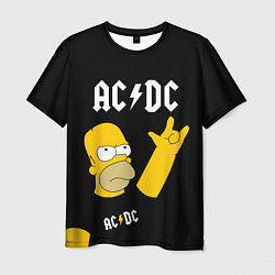 Футболка мужская AC DC ГОМЕР СИМПСОН SIMPSONS, цвет: 3D-принт