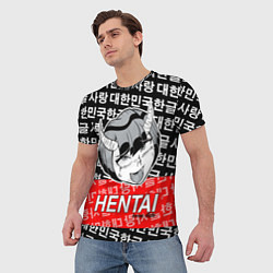 Футболка мужская HENTAI AHEGAO ХЕНТАЙ АХЭГАО, цвет: 3D-принт — фото 2