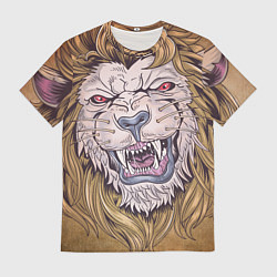 Футболка мужская Лев оскалился, цвет: 3D-принт