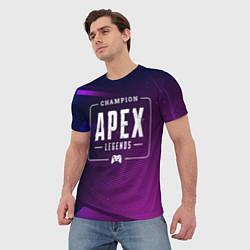 Футболка мужская Apex Legends Gaming Champion: рамка с лого и джойс, цвет: 3D-принт — фото 2