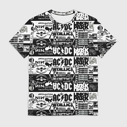 Футболка мужская THE TEXTURE OF LEGENDARY ROCK BANDS, цвет: 3D-принт
