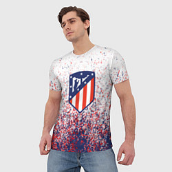 Футболка мужская Atletico madrid logo брызги красок, цвет: 3D-принт — фото 2