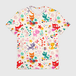 Футболка мужская COLORFUL FUNNY KITTENS, цвет: 3D-принт