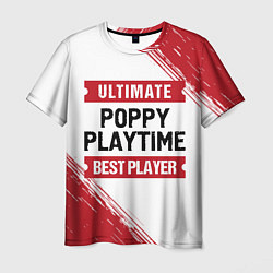 Футболка мужская Poppy Playtime: красные таблички Best Player и Ult, цвет: 3D-принт