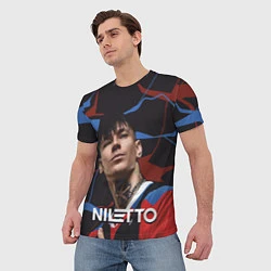 Футболка мужская Нилетто и красно-синие разводы, цвет: 3D-принт — фото 2