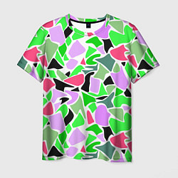 Футболка мужская Abstract pattern green pink spots, цвет: 3D-принт